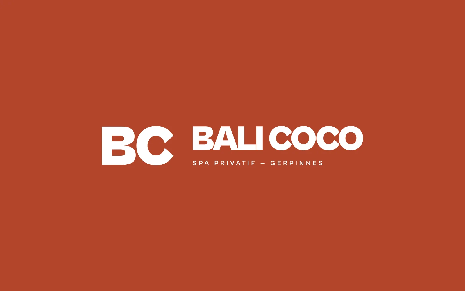 Identité Bali Coco SPA : logotype blanc sur fond Bata
